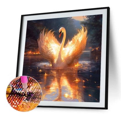 Golden Swan - AB Square Drill Diamond Painting 40*40CM