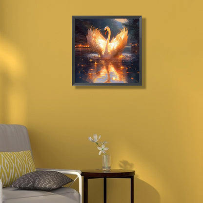 Golden Swan - AB Square Drill Diamond Painting 40*40CM