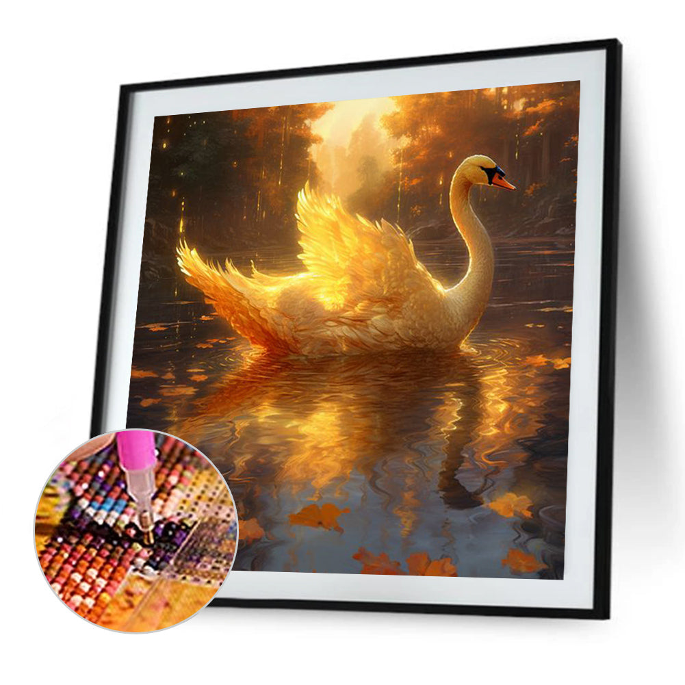 Golden Swan - AB Square Drill Diamond Painting 40*40CM