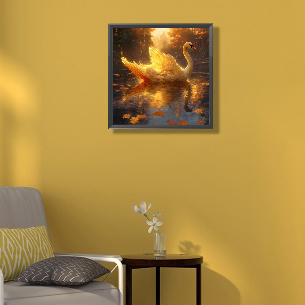 Golden Swan - AB Square Drill Diamond Painting 40*40CM