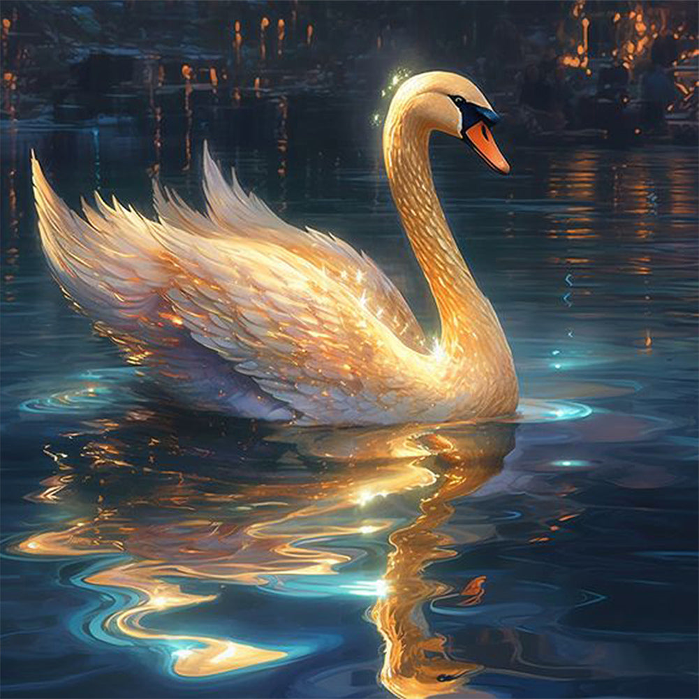 Golden Swan - AB Square Drill Diamond Painting 40*40CM