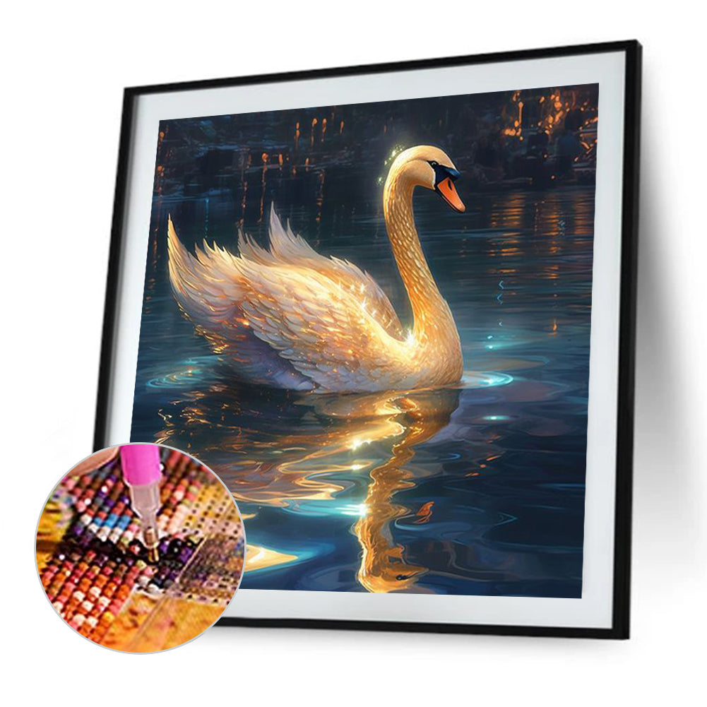 Golden Swan - AB Square Drill Diamond Painting 40*40CM