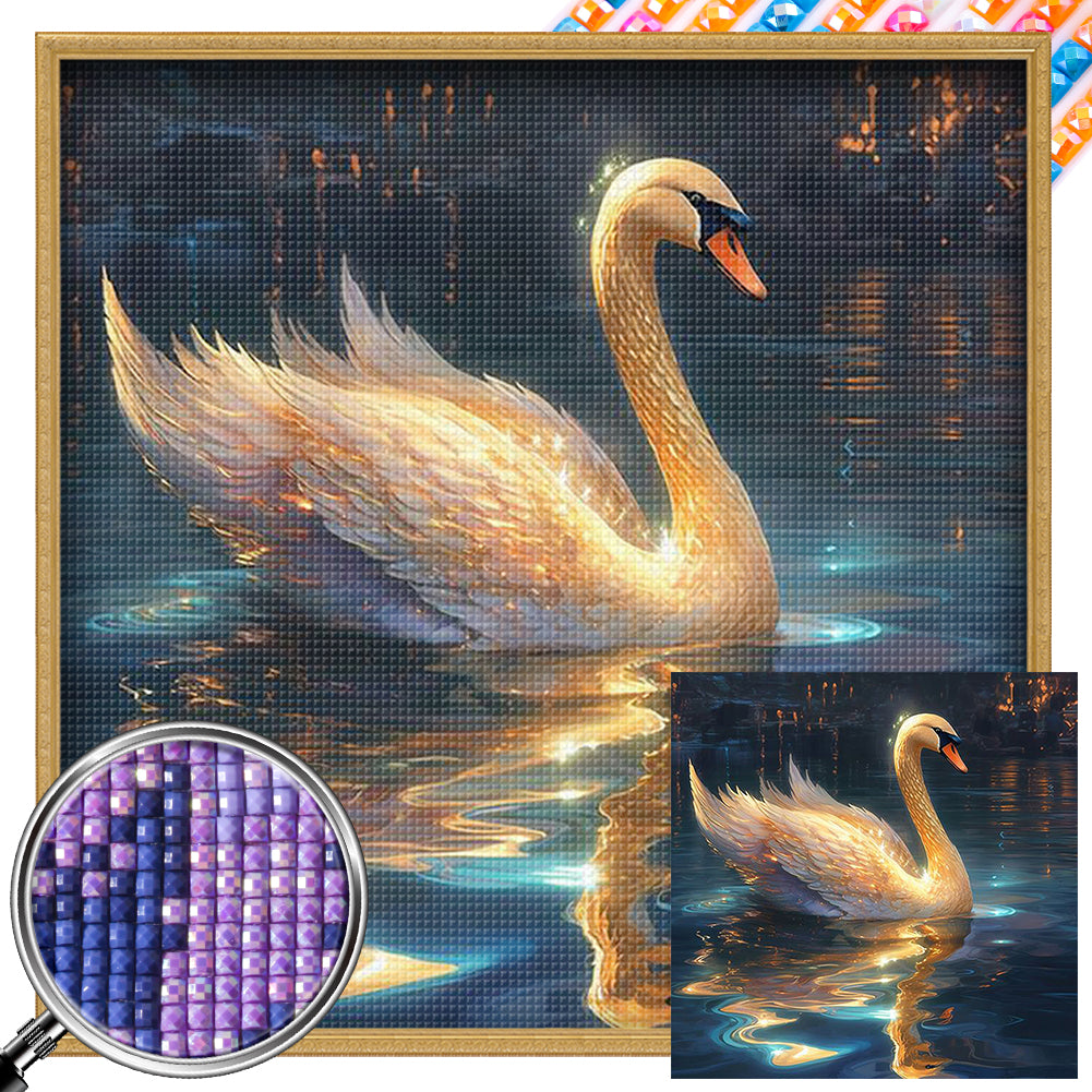 Golden Swan - AB Square Drill Diamond Painting 40*40CM