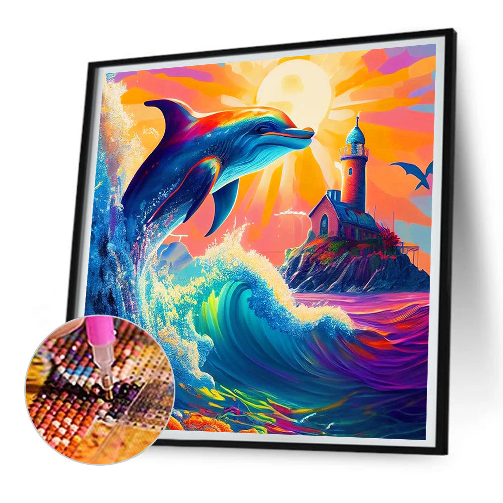 Whale - Full Round Drill Diamond Painting 30*30CM
