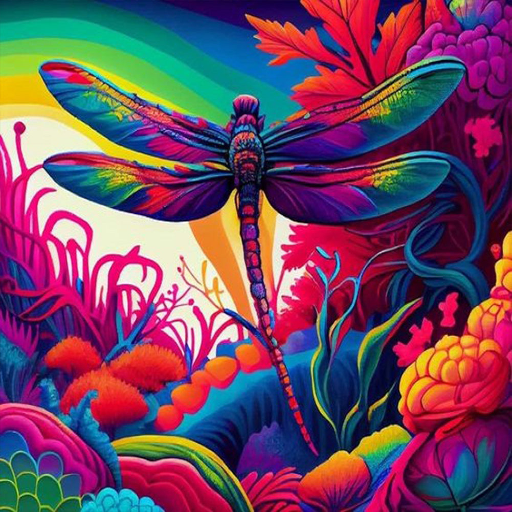 Dragonfly - Full Round Drill Diamond Painting 30*30CM