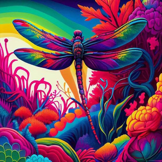 Dragonfly - Full Round Drill Diamond Painting 30*30CM