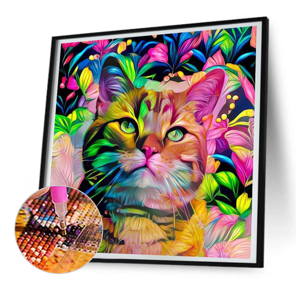 Cat - Full Round Drill Diamond Painting 30*30CM