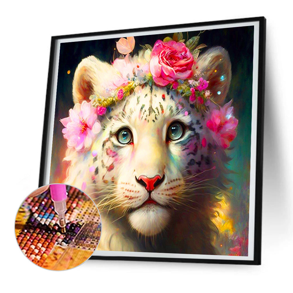 White Tiger - Full Round Drill Diamond Painting 30*30CM