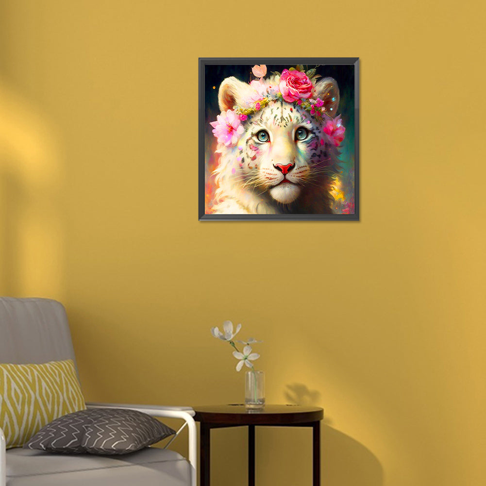 White Tiger - Full Round Drill Diamond Painting 30*30CM