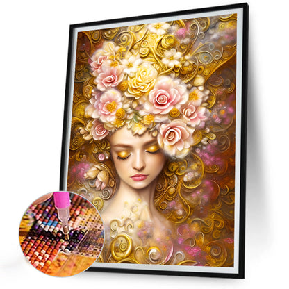 Painting Girl - Full Round Drill Diamond Painting 30*40CM