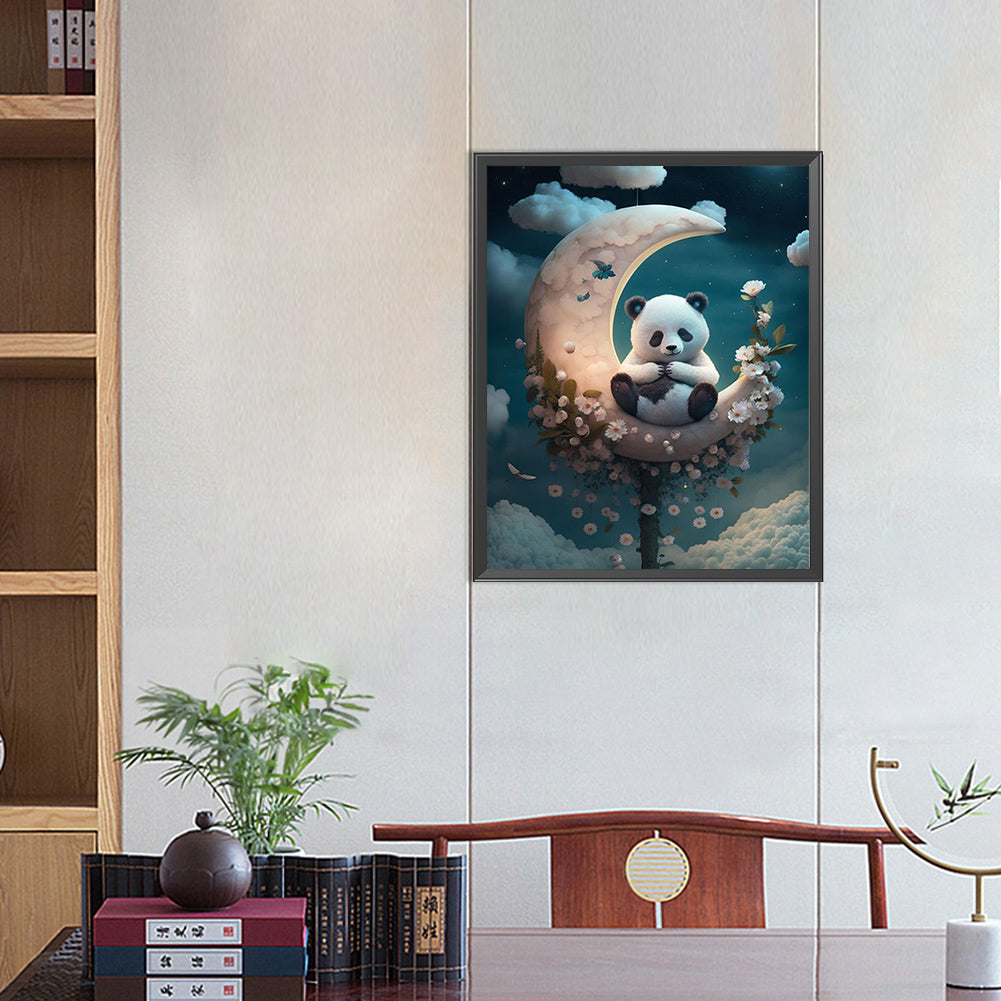 Moon Red Panda - AB Square Drill Diamond Painting 40*50CM