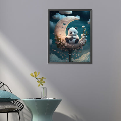 Moon Red Panda - AB Square Drill Diamond Painting 40*50CM