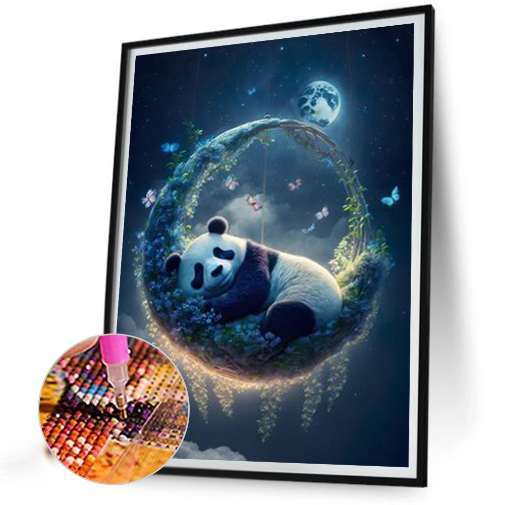 Moon Red Panda - AB Square Drill Diamond Painting 40*50CM