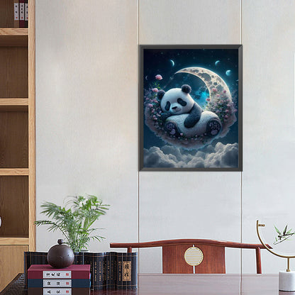 Moon Red Panda - AB Square Drill Diamond Painting 40*50CM