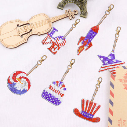 DIY Diamond Art Key Rings Double Sided Special Shaped for Kids Adult Home Party