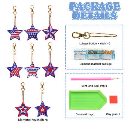 DIY Diamond Art Key Rings Double Sided Special Shaped for Kids Adult Home Party