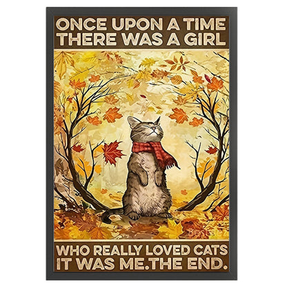 Cat In Autumn Leaves - 11CT Stamped Cross Stitch 40*60CM