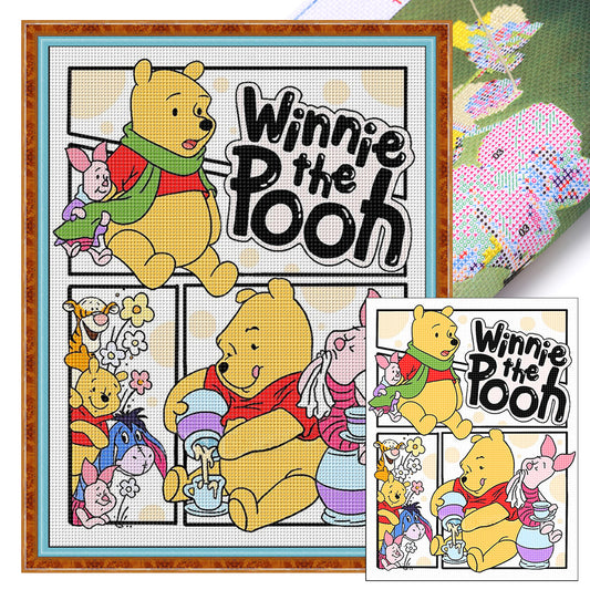 Disney Winnie The Pooh And Piggy - 11CT Stamped Cross Stitch 50*67CM