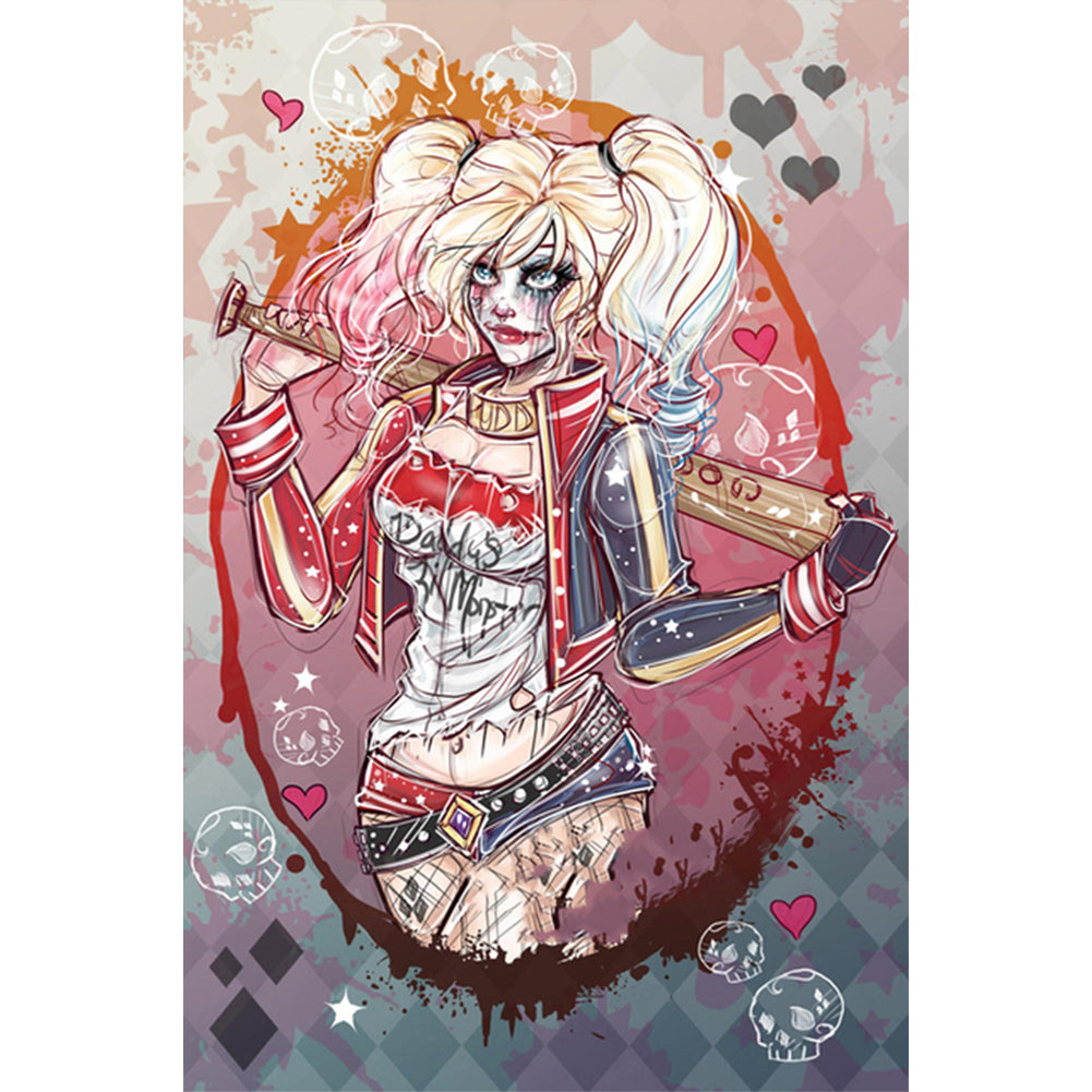 Dc Harley Quinn - 11CT Stamped Cross Stitch 50*75CM