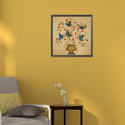 Butterfly Potted Plant - Special Shaped Drill Diamond Painting 30*30CM