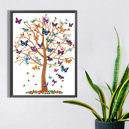 Butterfly Tree - Special Shaped Drill Diamond Painting 30*40CM