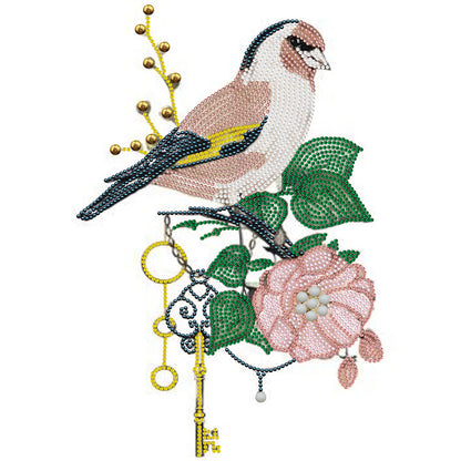 Flower And Key Pendant - Special Shaped Drill Diamond Painting 30*40CM