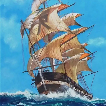 Sailboat - Full Round Drill Diamond Painting 30*30CM