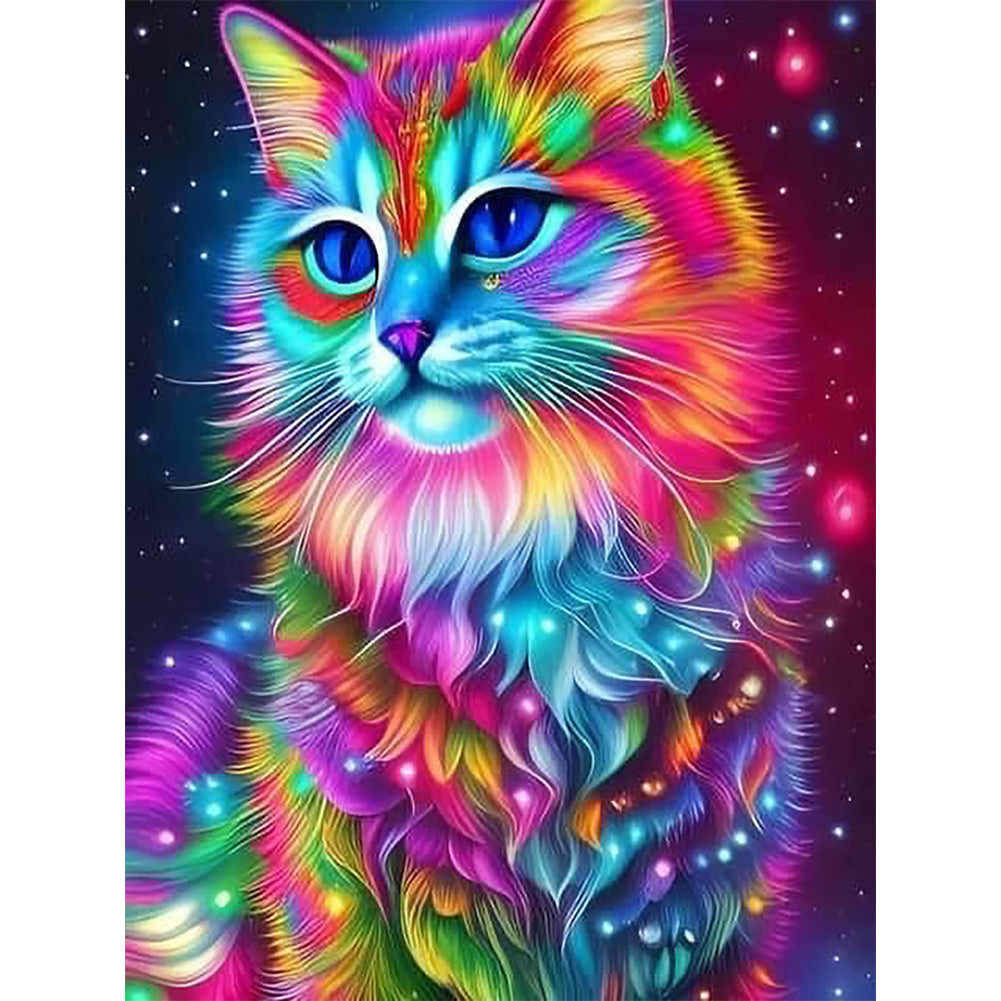 Colorful Cat - Full Round Drill Diamond Painting 30*40CM