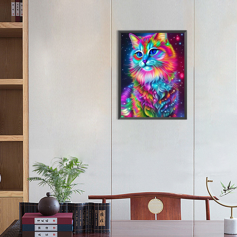 Colorful Cat - Full Round Drill Diamond Painting 30*40CM