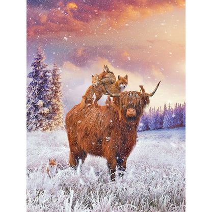 Highland Cattle - Full Round Drill Diamond Painting 30*40CM