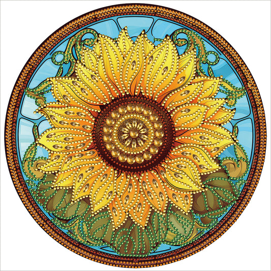 Sunflower Glass Painting - Special Shaped Drill Diamond Painting 30*30CM