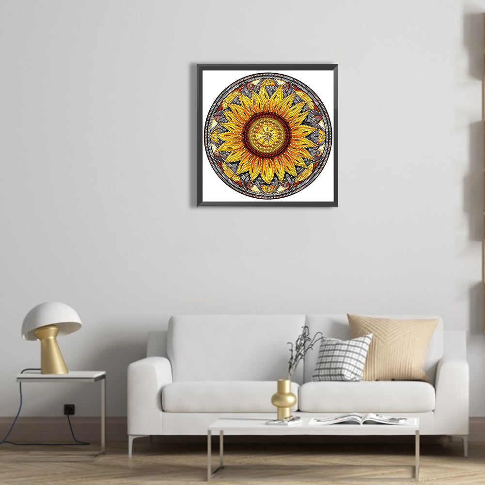 Sunflower Glass Painting - Special Shaped Drill Diamond Painting 30*30CM