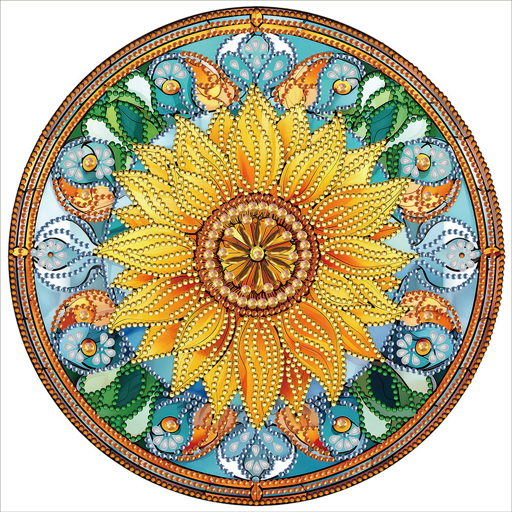 Sunflower Glass Painting - Special Shaped Drill Diamond Painting 30*30CM