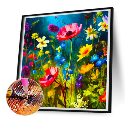 Poppy Bushes - Full Round Drill Diamond Painting 30*30CM