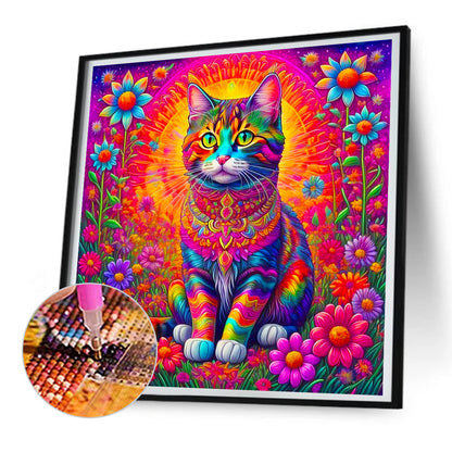 Cat - Full Round Drill Diamond Painting 30*30CM