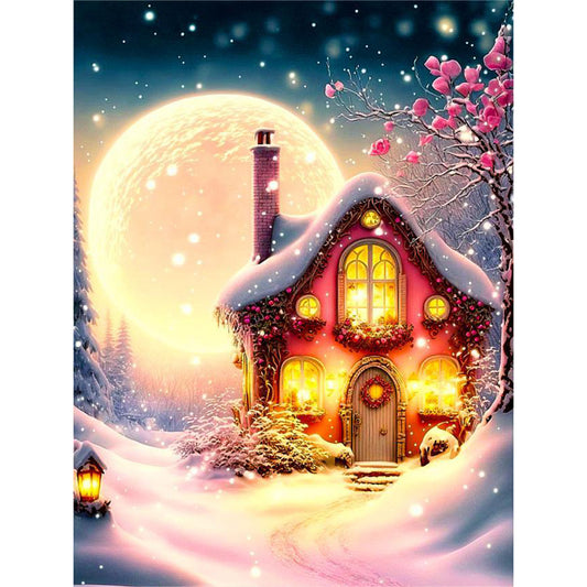 Under The Snow And Moon - Full Round Drill Diamond Painting 30*40CM