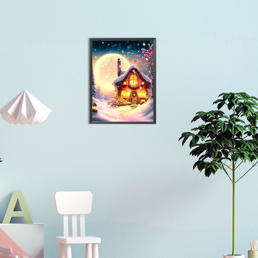 Under The Snow And Moon - Full Round Drill Diamond Painting 30*40CM