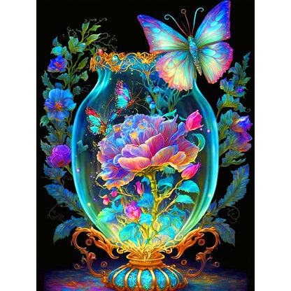 Glass Butterfly - Full Round Drill Diamond Painting 30*40CM