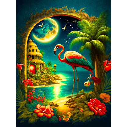 Flamingo Habitat - Full Round Drill Diamond Painting 30*40CM