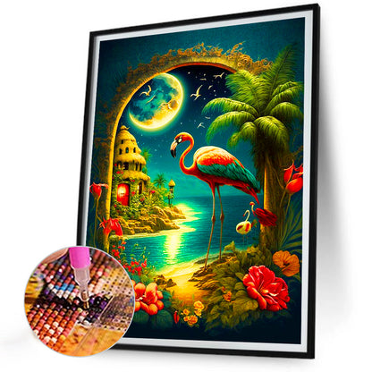 Flamingo Habitat - Full Round Drill Diamond Painting 30*40CM