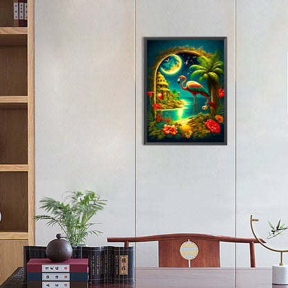 Flamingo Habitat - Full Round Drill Diamond Painting 30*40CM