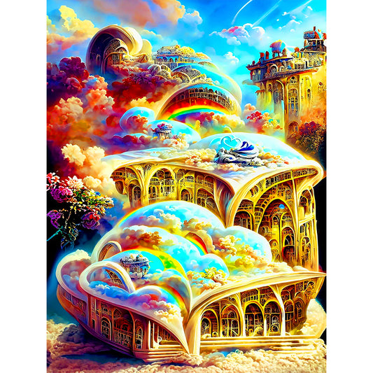 Colorful Building - Full Round Drill Diamond Painting 30*40CM