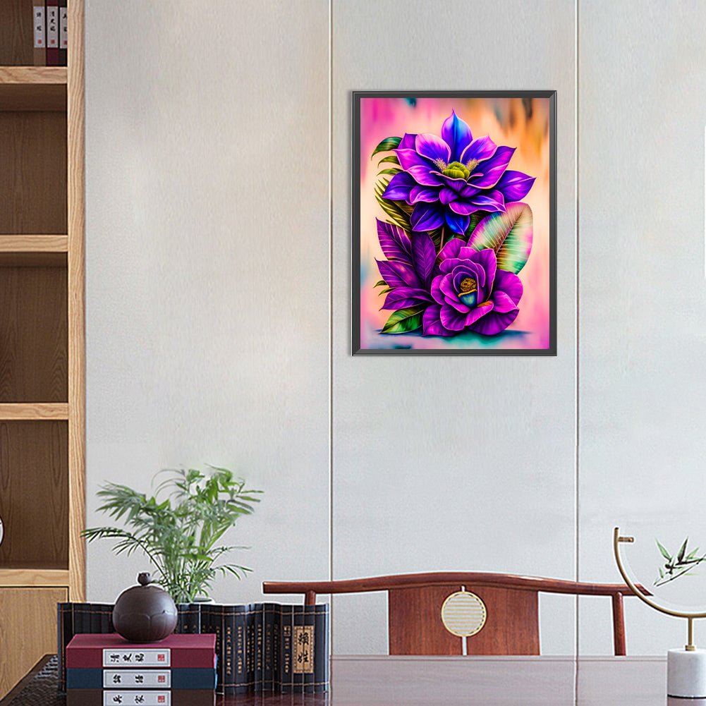 Falling Flowers - Full Round Drill Diamond Painting 30*40CM
