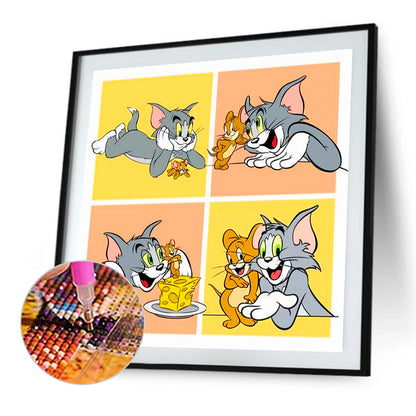 Cat And Mouse - Full Round Drill Diamond Painting 40*40CM