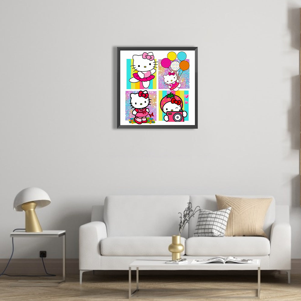 Hello Kitty - Full Round Drill Diamond Painting 40*40CM