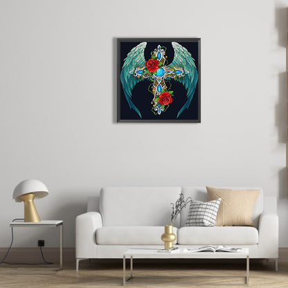 Rose Cross - Full Round Drill Diamond Painting 30*30CM