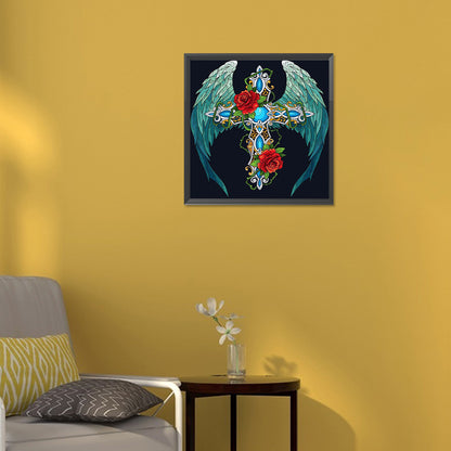 Rose Cross - Full Round Drill Diamond Painting 30*30CM