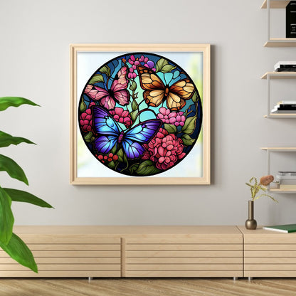 Glass Painting-Butterfly - 11CT Stamped Cross Stitch 40*40CM