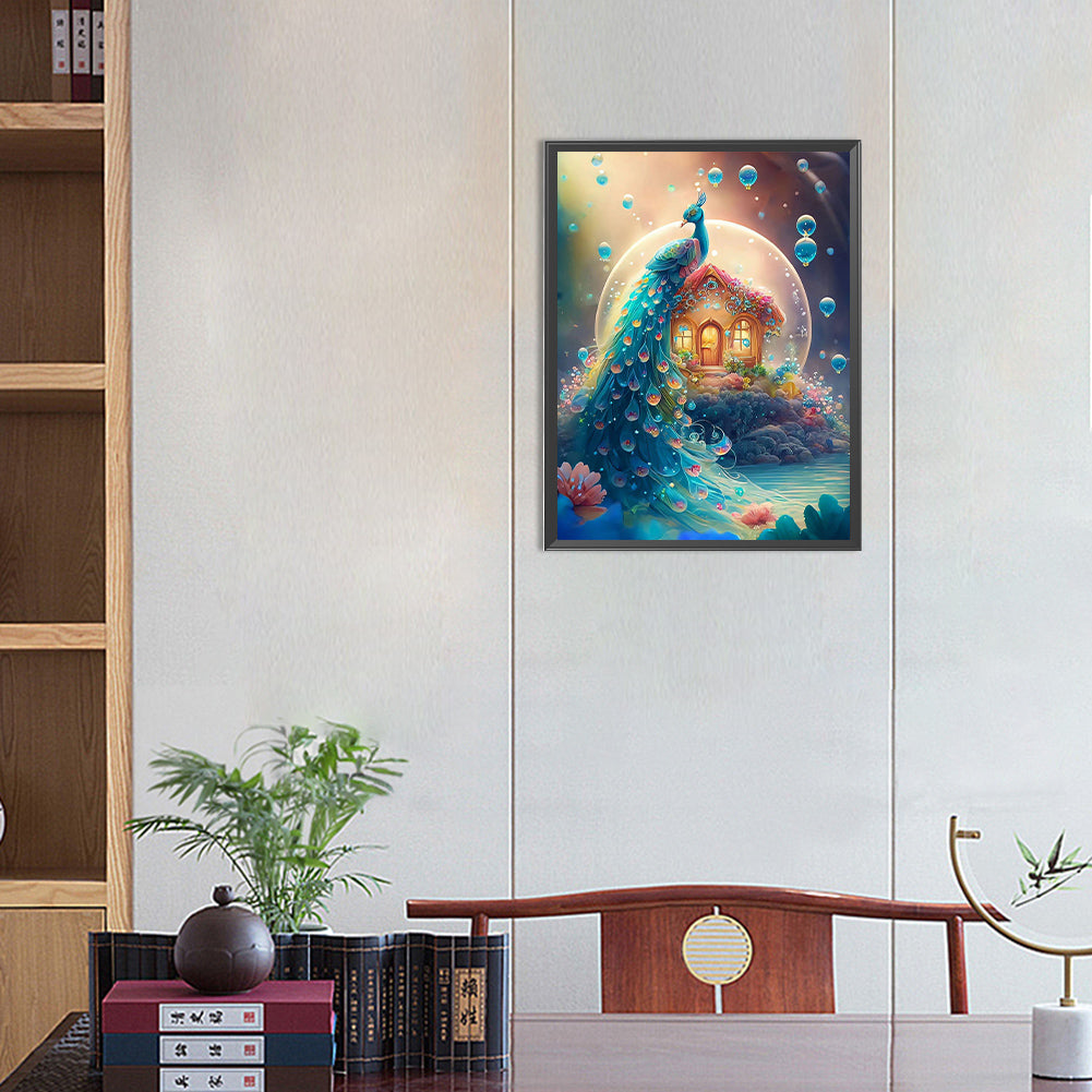 Fantasy Peacock - Full Round Drill Diamond Painting 30*40CM