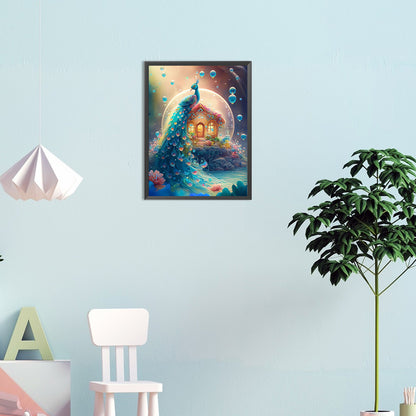 Fantasy Peacock - Full Round Drill Diamond Painting 30*40CM